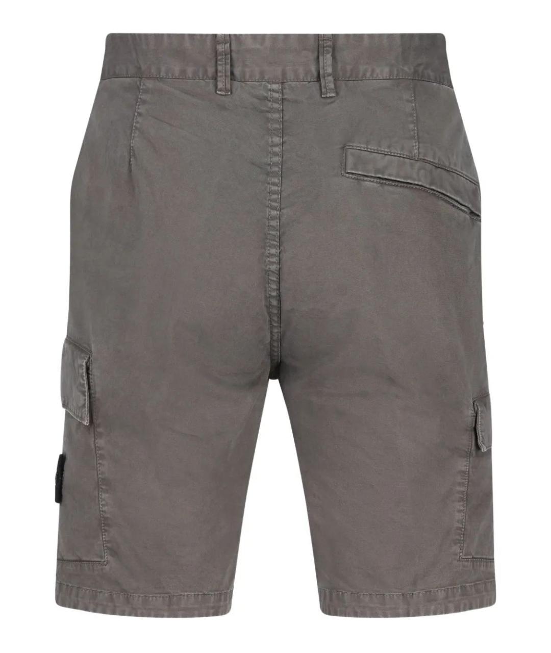 STONE ISLAND Серые хлопковые шорты, фото 2