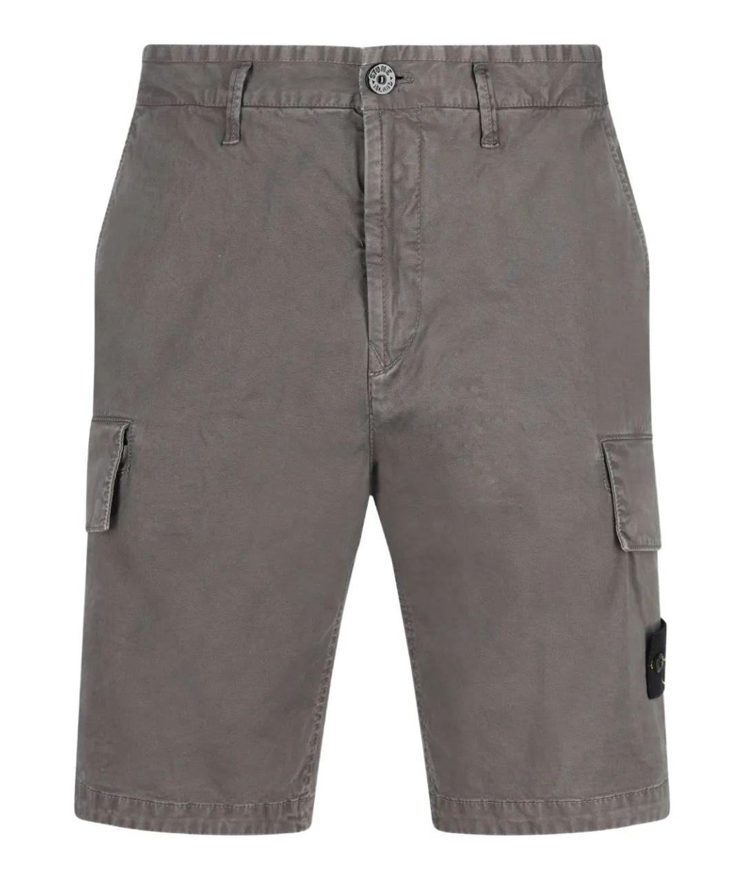 STONE ISLAND Серые хлопковые шорты, фото 1