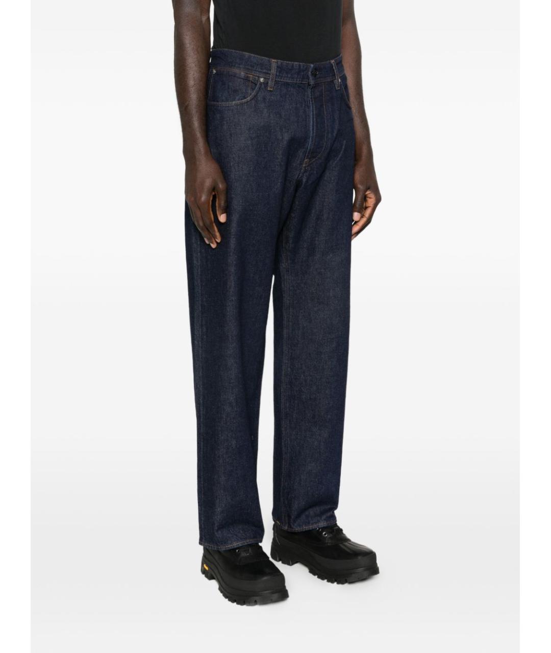 STONE ISLAND Темно-синие хлопковые прямые джинсы, фото 2