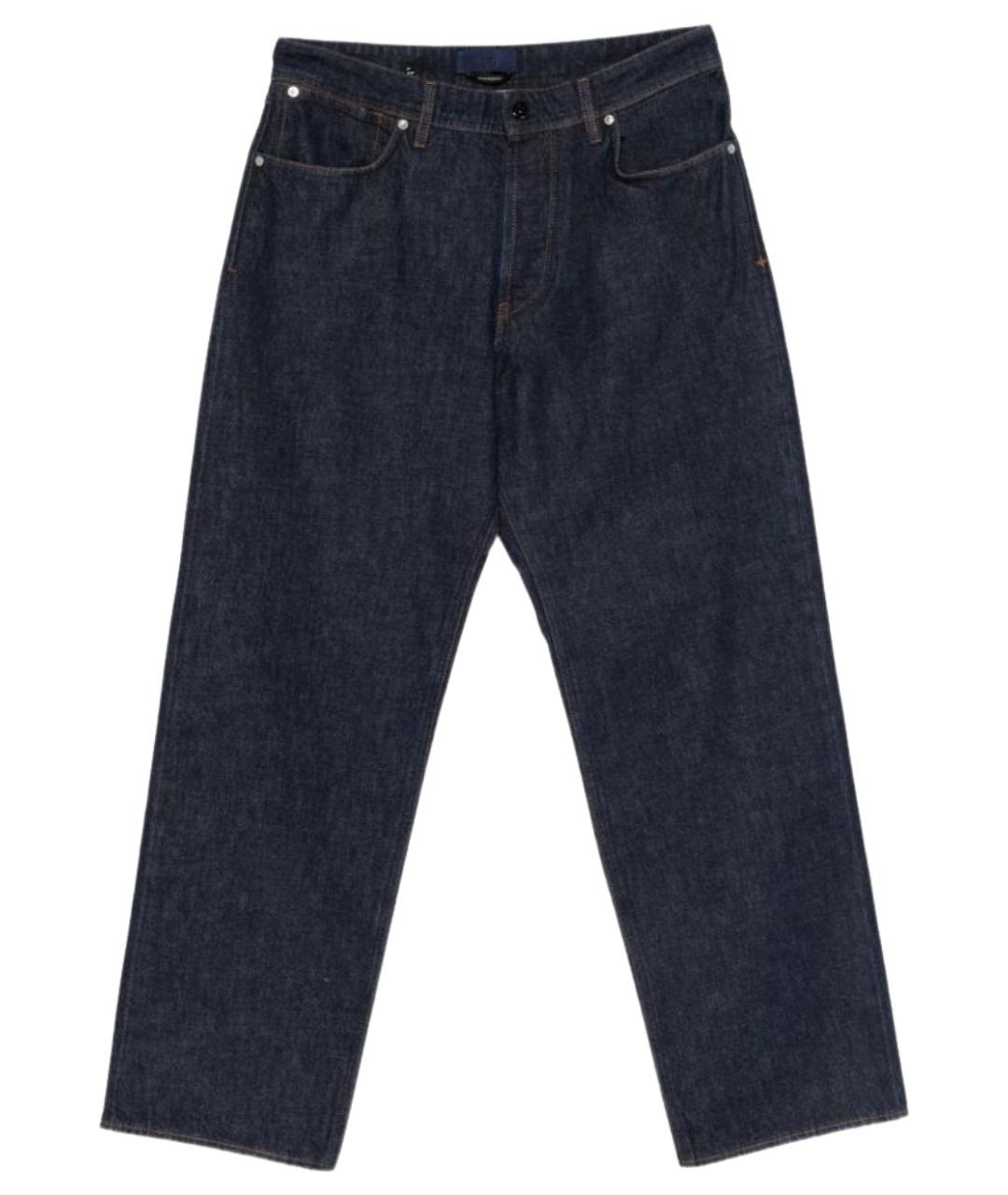 STONE ISLAND Темно-синие хлопковые прямые джинсы, фото 1