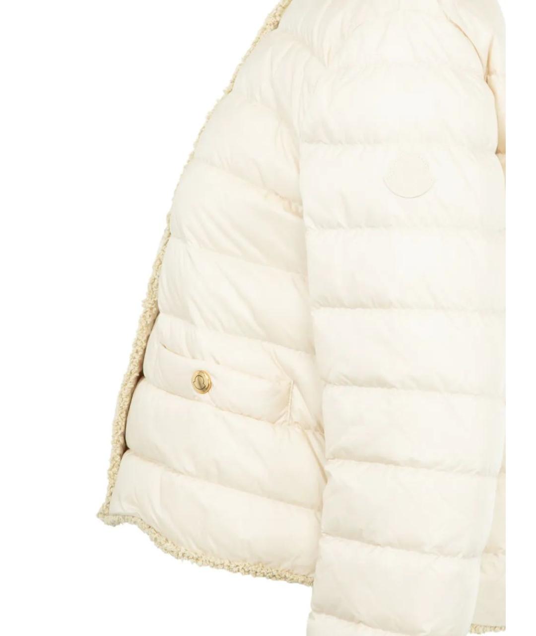 MONCLER Бежевый полиамидовый пуховик, фото 3