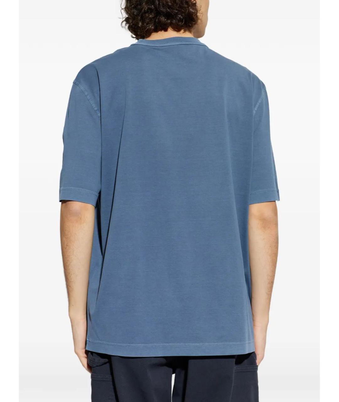 MONCLER Синяя хлопковая футболка, фото 4