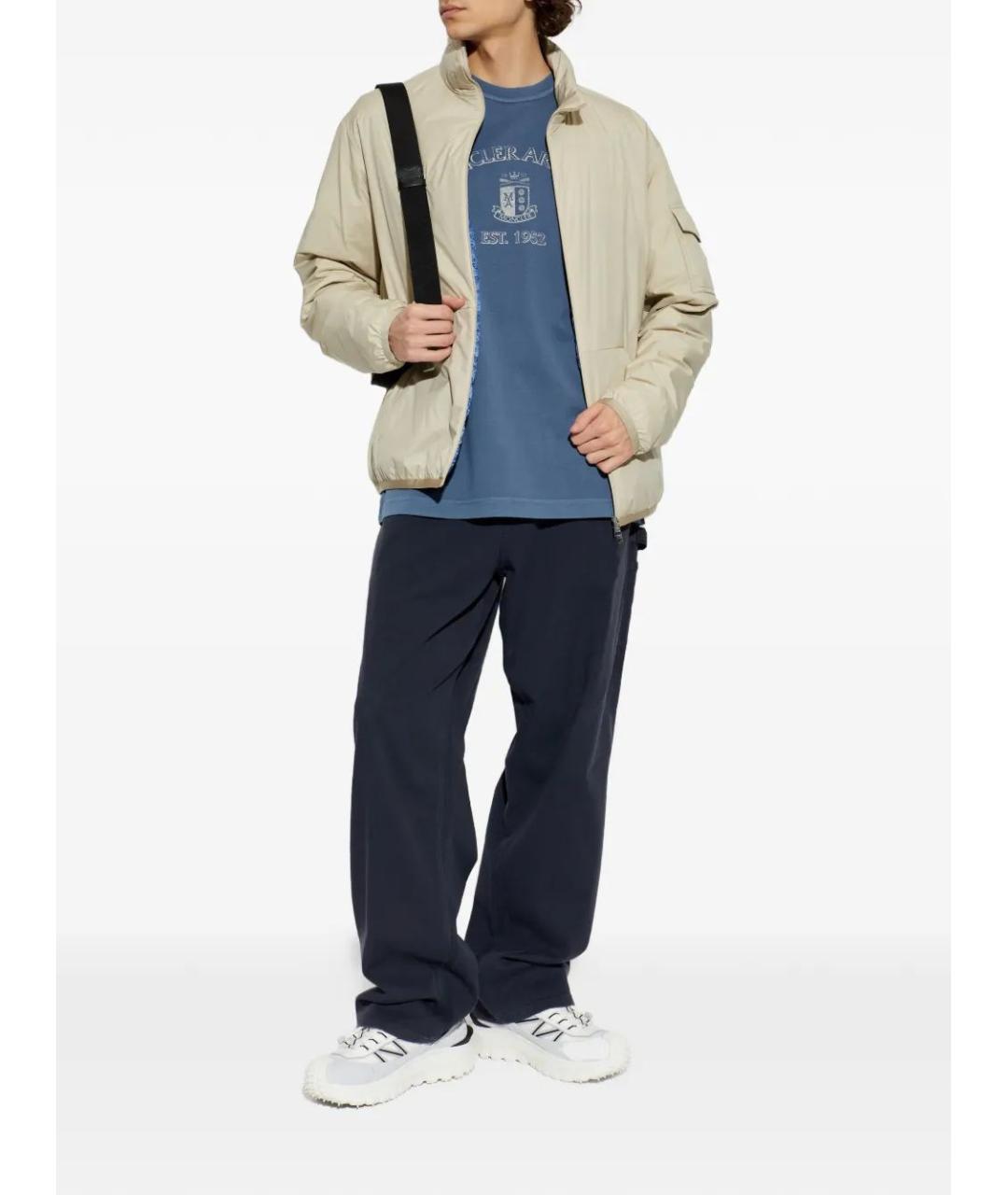 MONCLER Синяя хлопковая футболка, фото 2