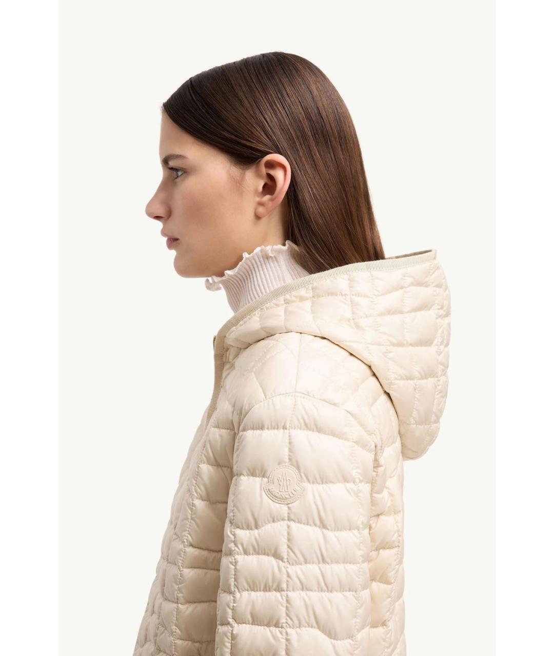 MONCLER Бежевая полиамидовая куртка, фото 2