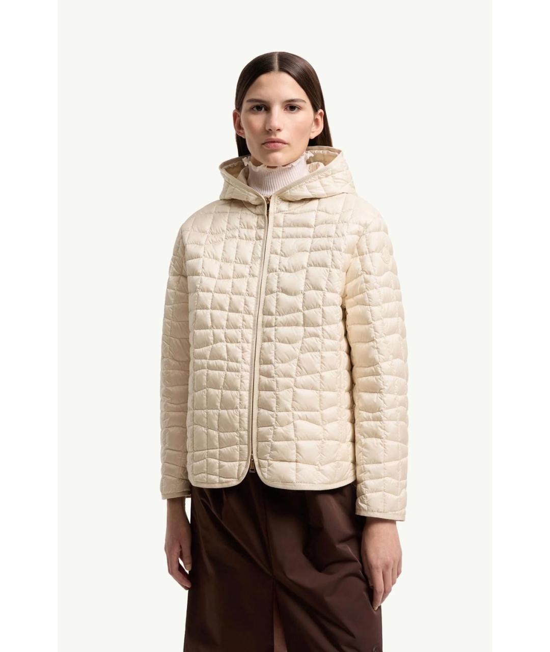 MONCLER Бежевая полиамидовая куртка, фото 3