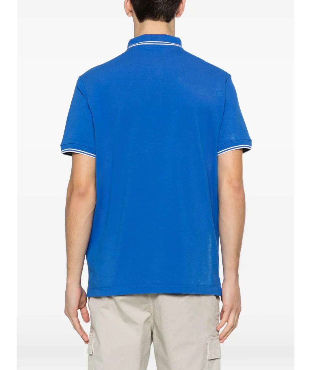 STONE ISLAND Синее хлопковое поло с коротким рукавом, фото 4