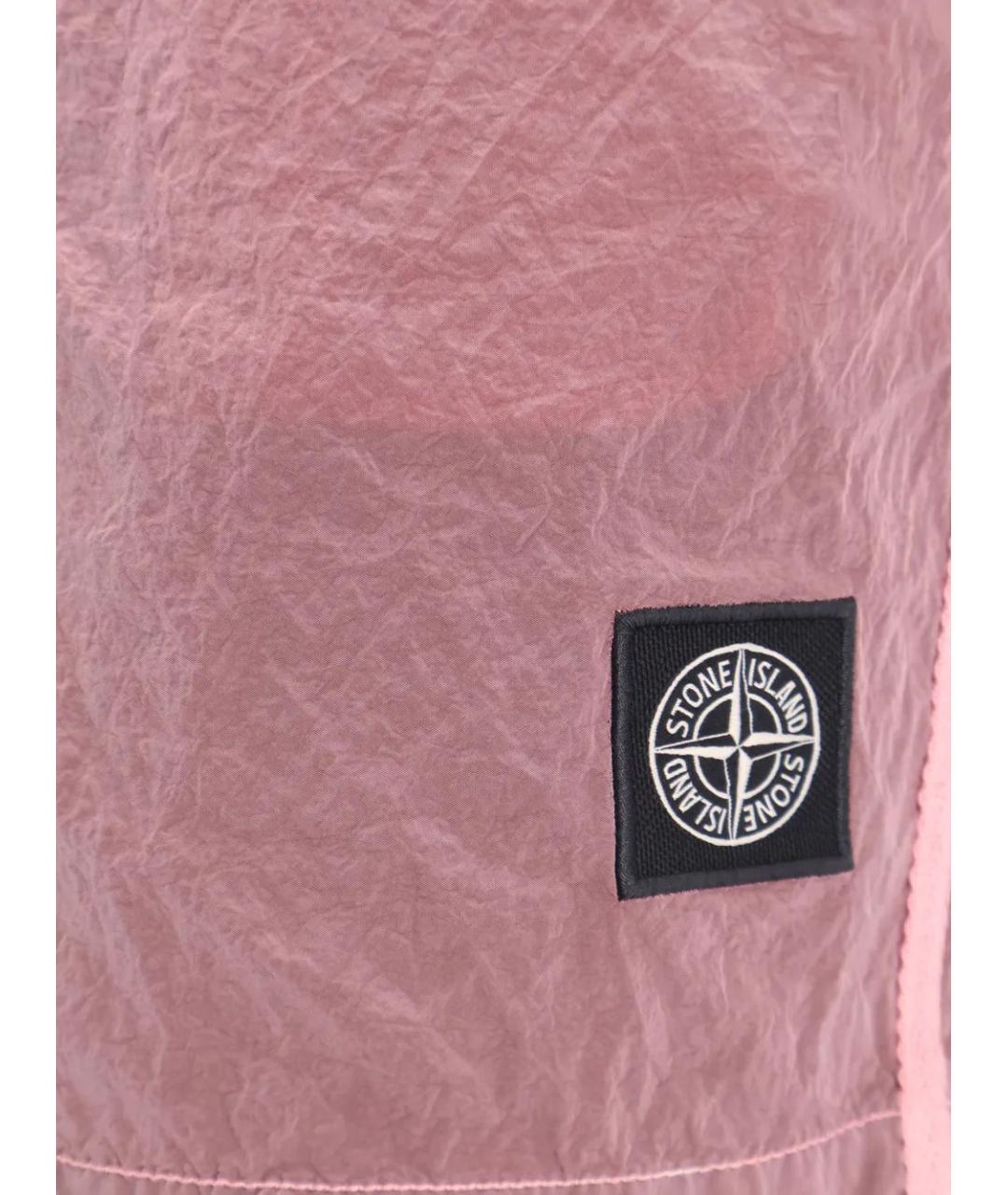 STONE ISLAND Розовые полиамидовые шорты, фото 3