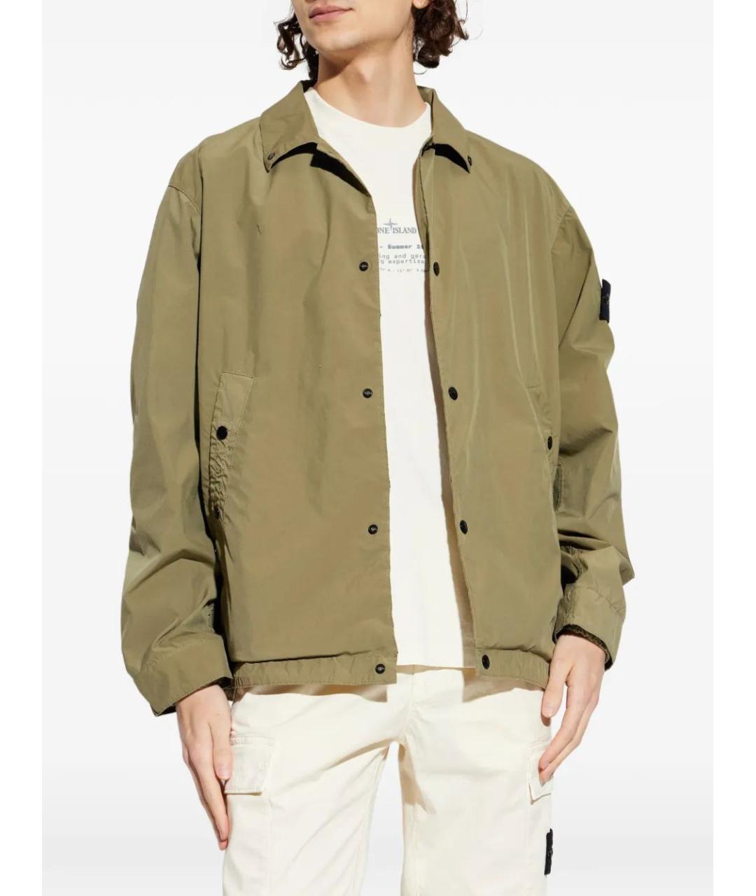 STONE ISLAND Хаки полиэстеровая куртка, фото 3