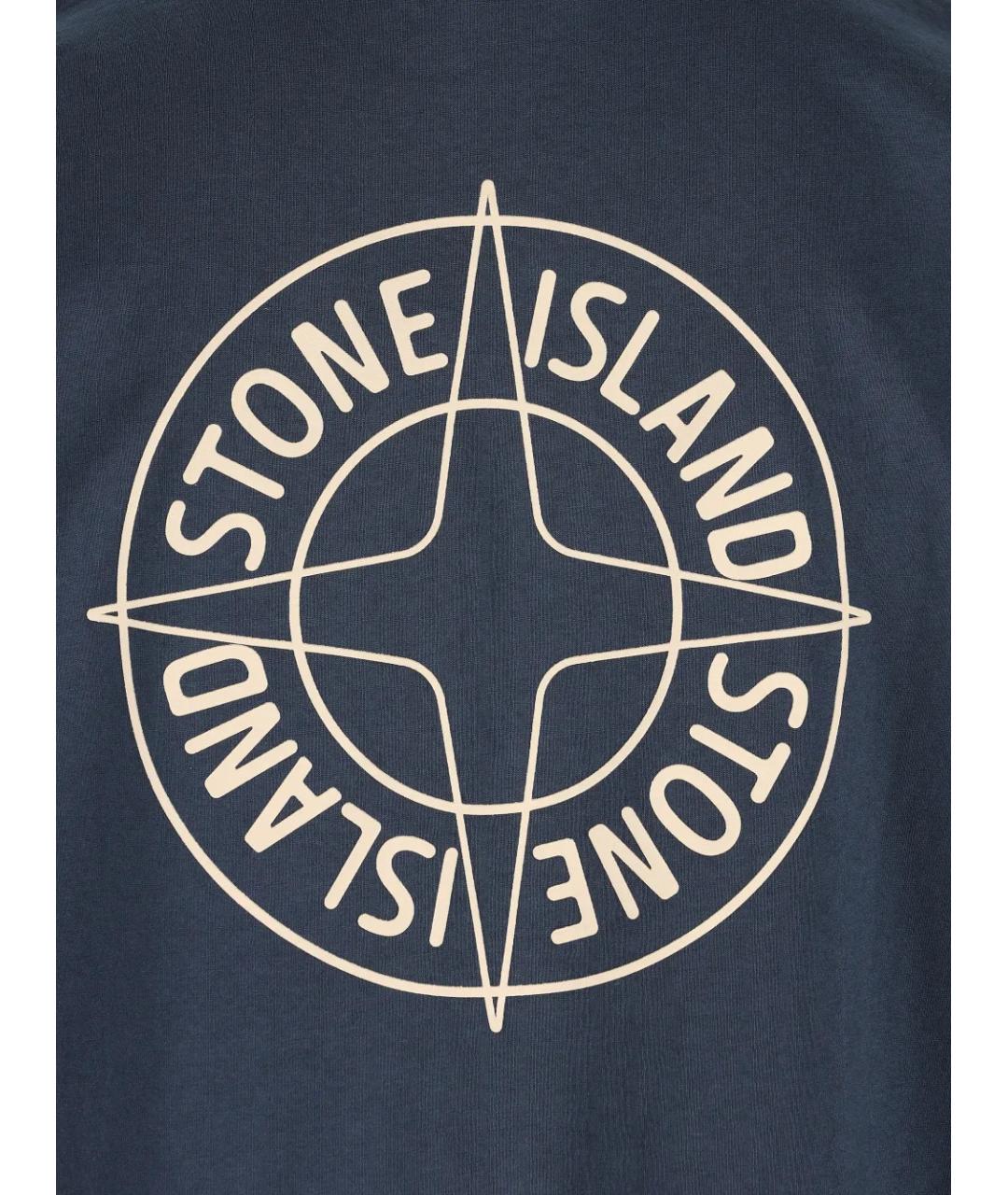 STONE ISLAND Синяя хлопковая футболка, фото 3