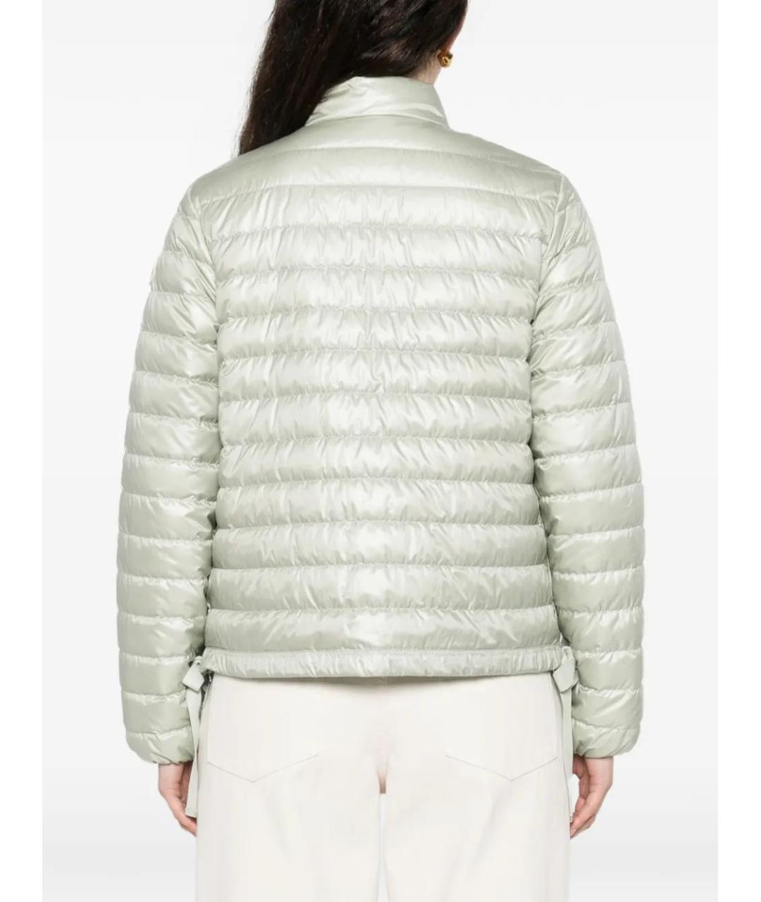 MONCLER Зеленый полиэстеровый пуховик, фото 4