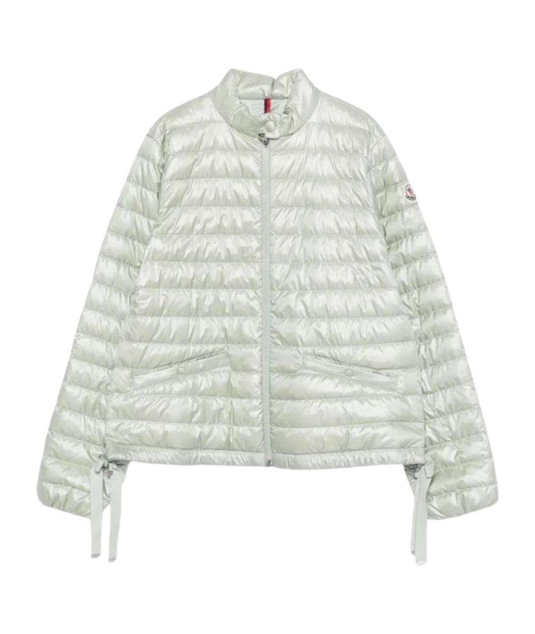 MONCLER Зеленый полиэстеровый пуховик, фото 1