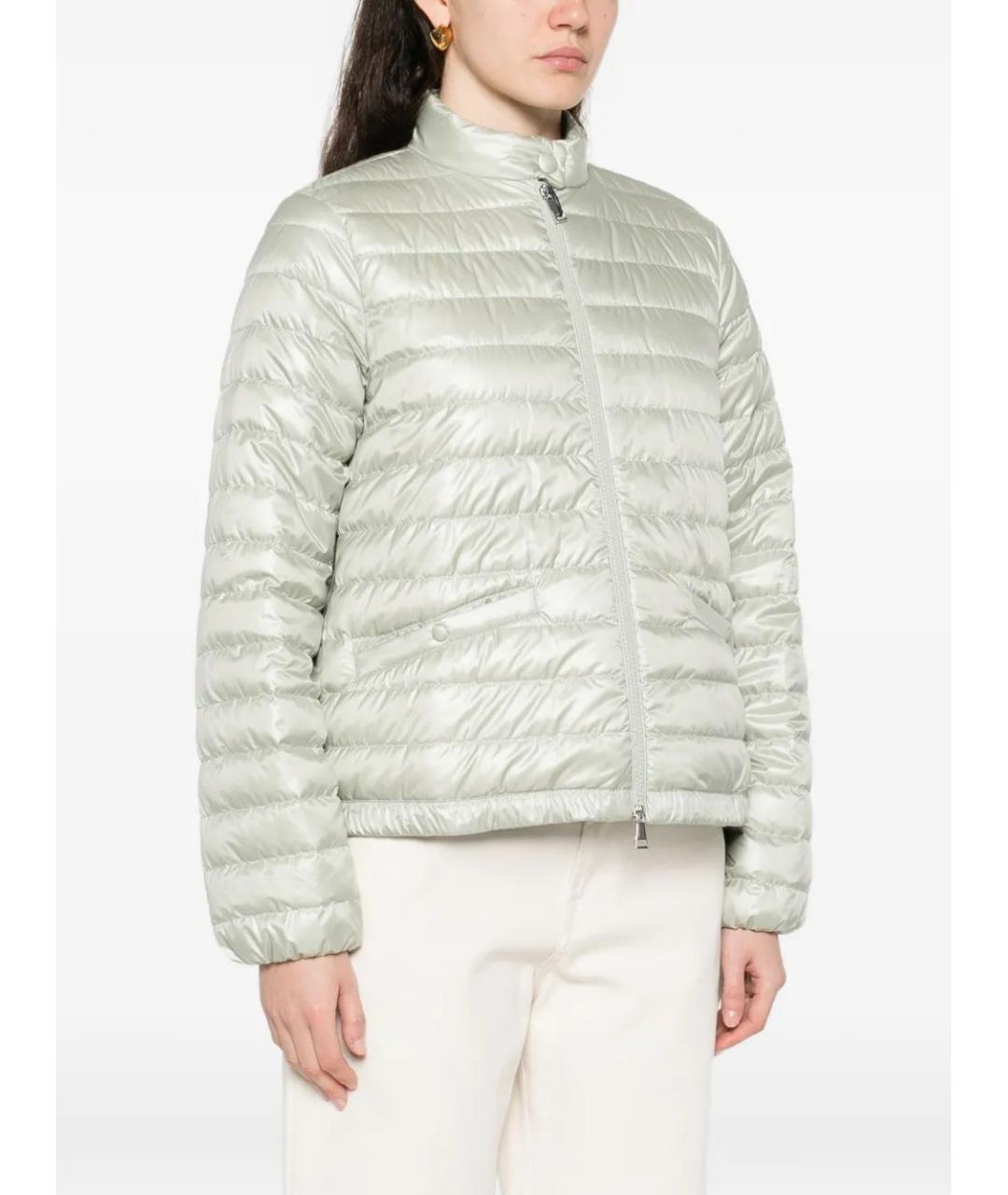 MONCLER Зеленый полиэстеровый пуховик, фото 3