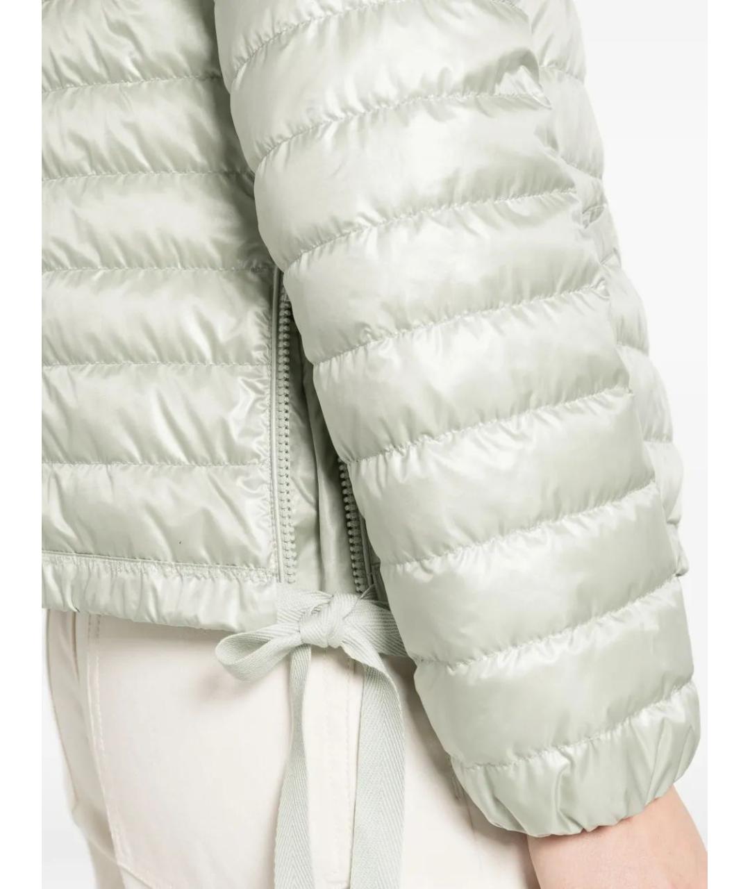MONCLER Зеленый полиэстеровый пуховик, фото 5