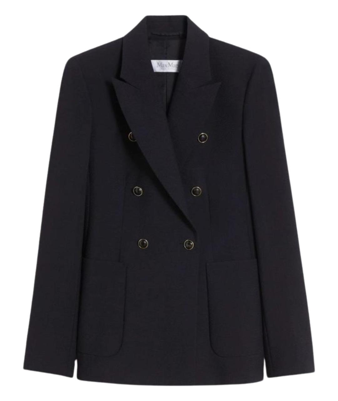 MAX MARA Темно-синий шерстяной жакет/пиджак, фото 1