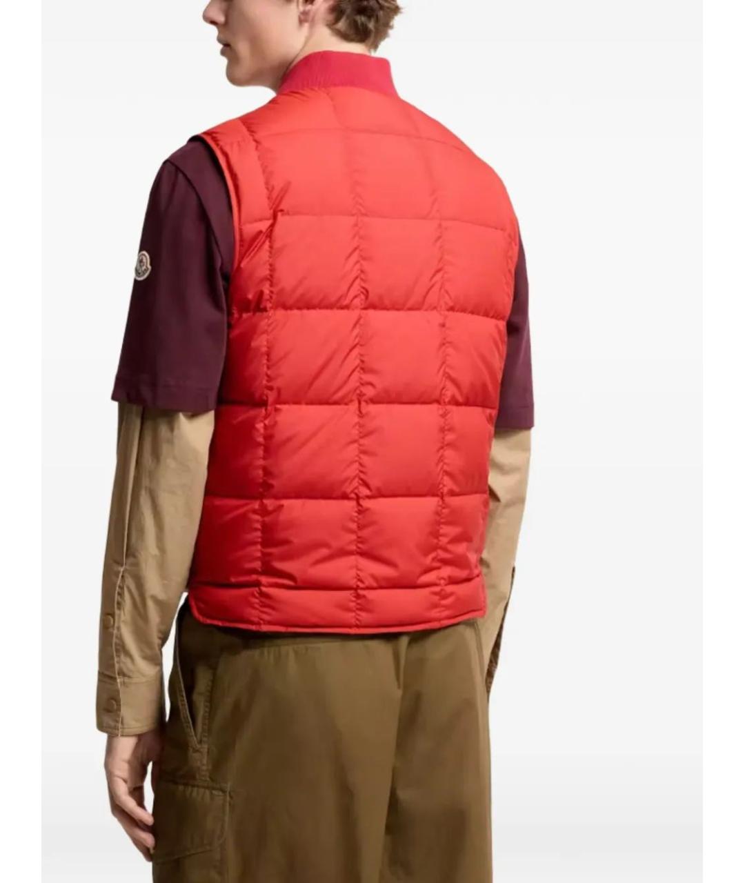 MONCLER Красный полиэстеровый жилет, фото 3