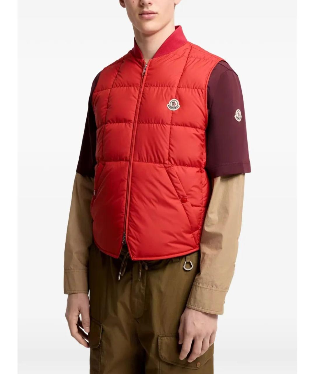 MONCLER Красный полиэстеровый жилет, фото 2