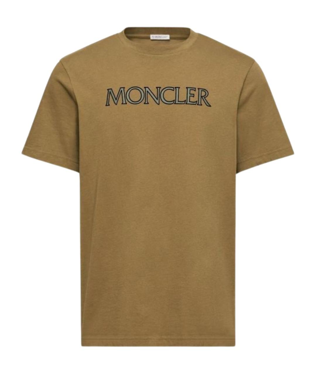 MONCLER Зеленая хлопковая футболка, фото 1