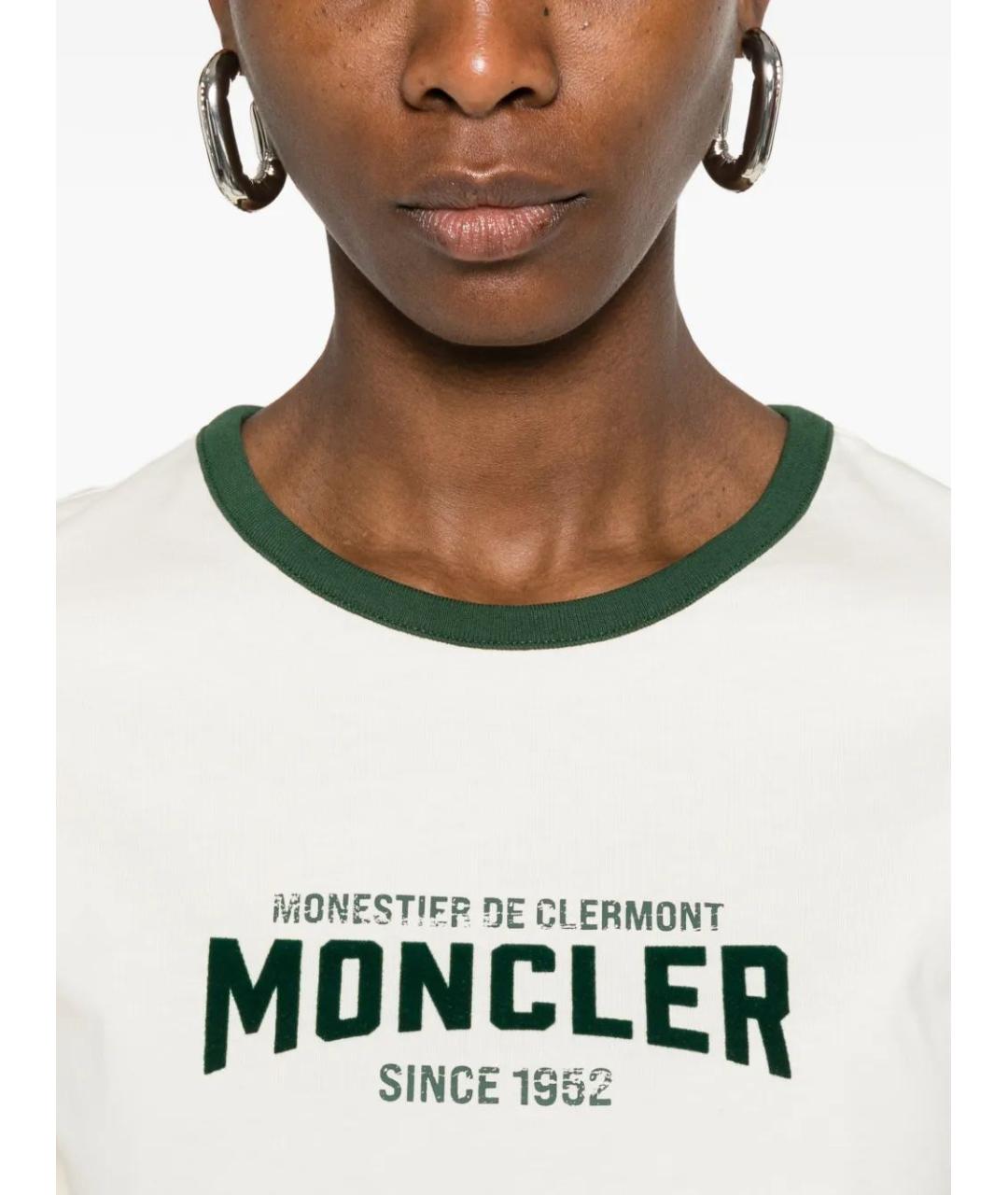 MONCLER Белая хлопковая футболка, фото 5