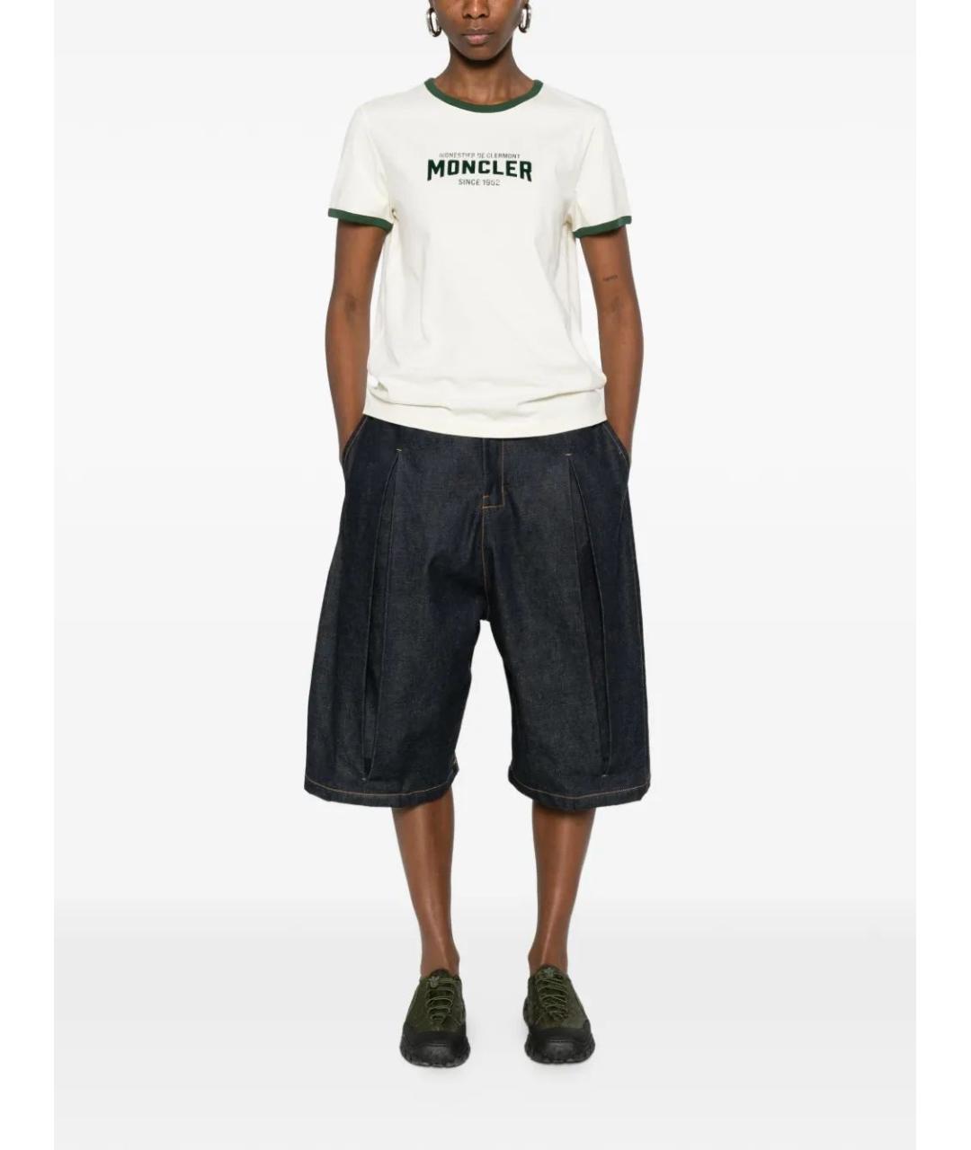 MONCLER Белая хлопковая футболка, фото 2