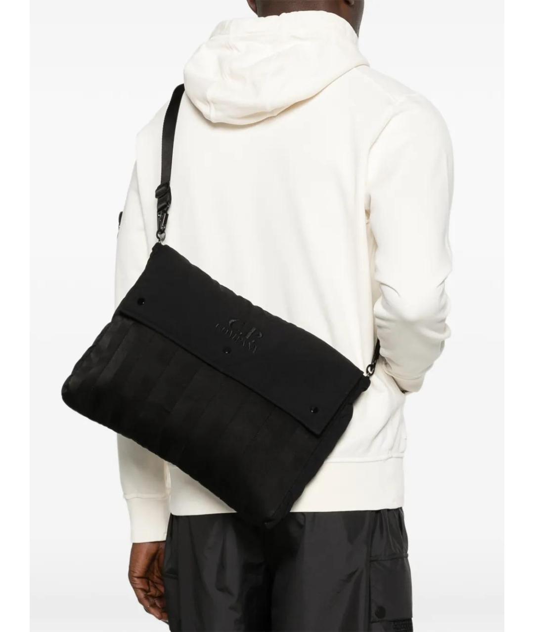 CP COMPANY Черная тканевая сумка на плечо, фото 2