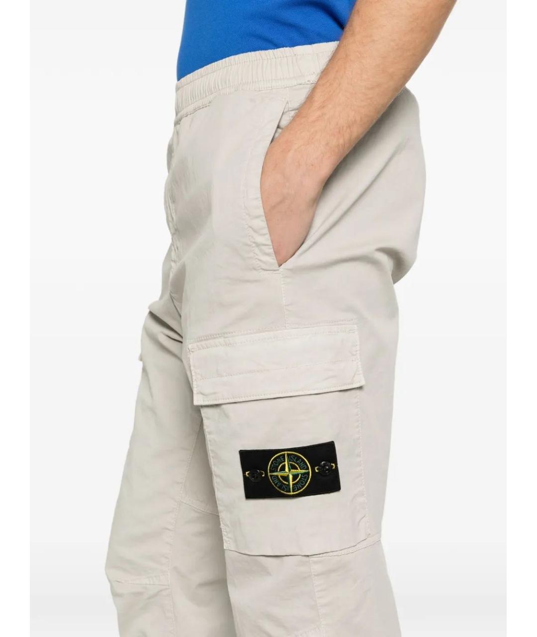 STONE ISLAND Серые хлопковые повседневные брюки, фото 5