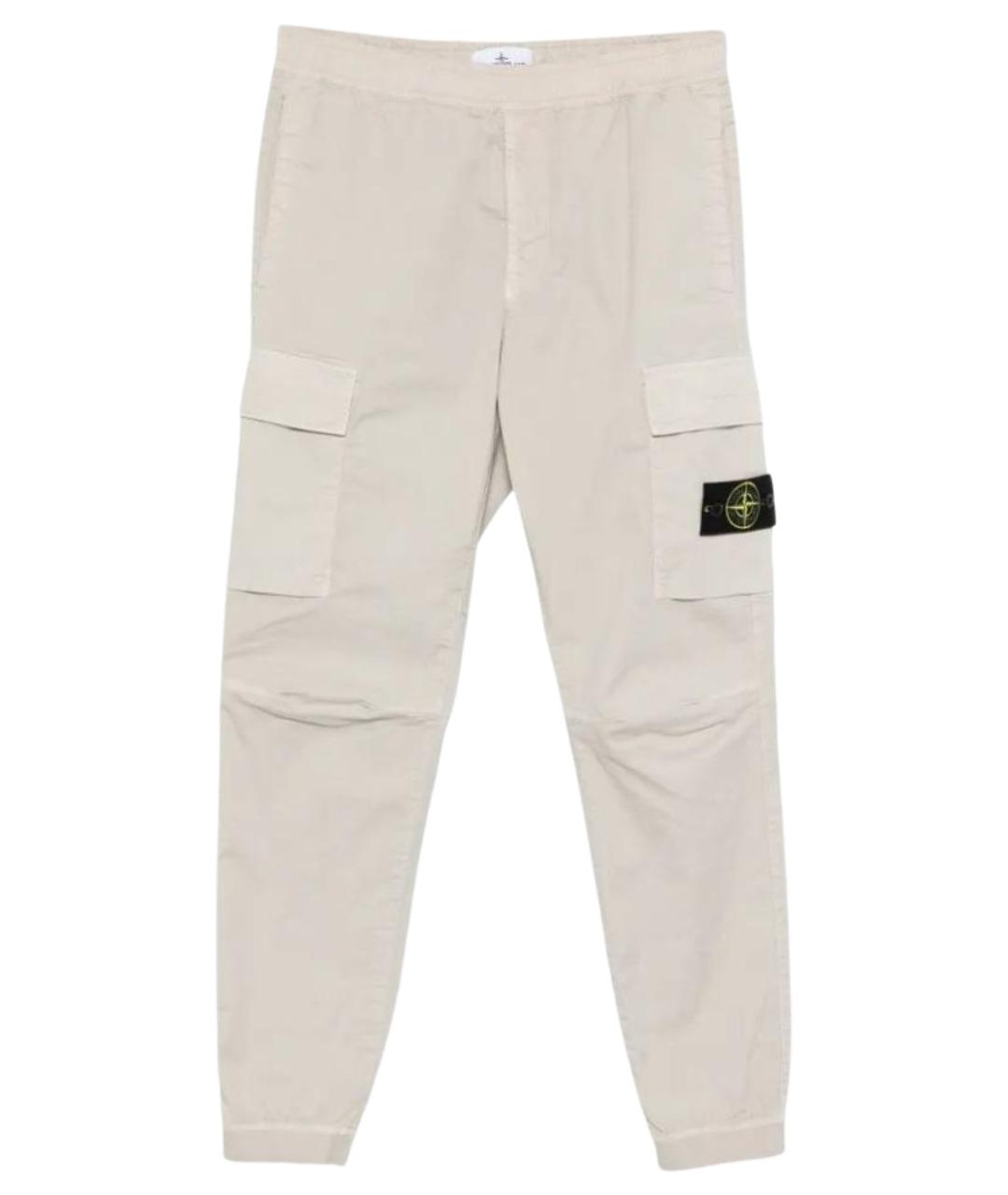 STONE ISLAND Серые хлопковые повседневные брюки, фото 1