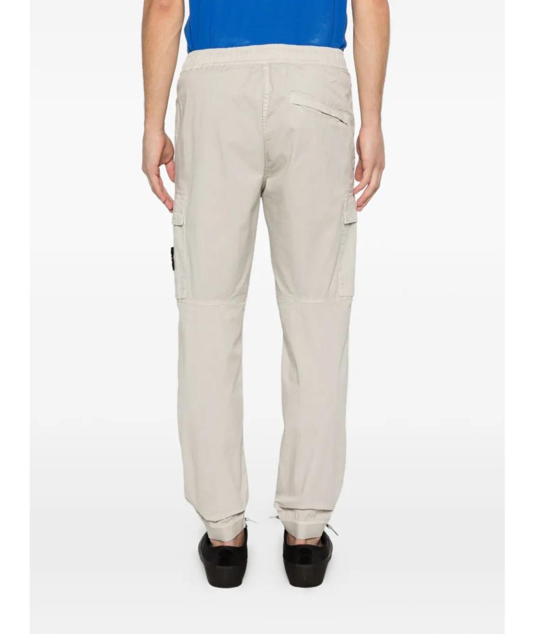 STONE ISLAND Серые хлопковые повседневные брюки, фото 4