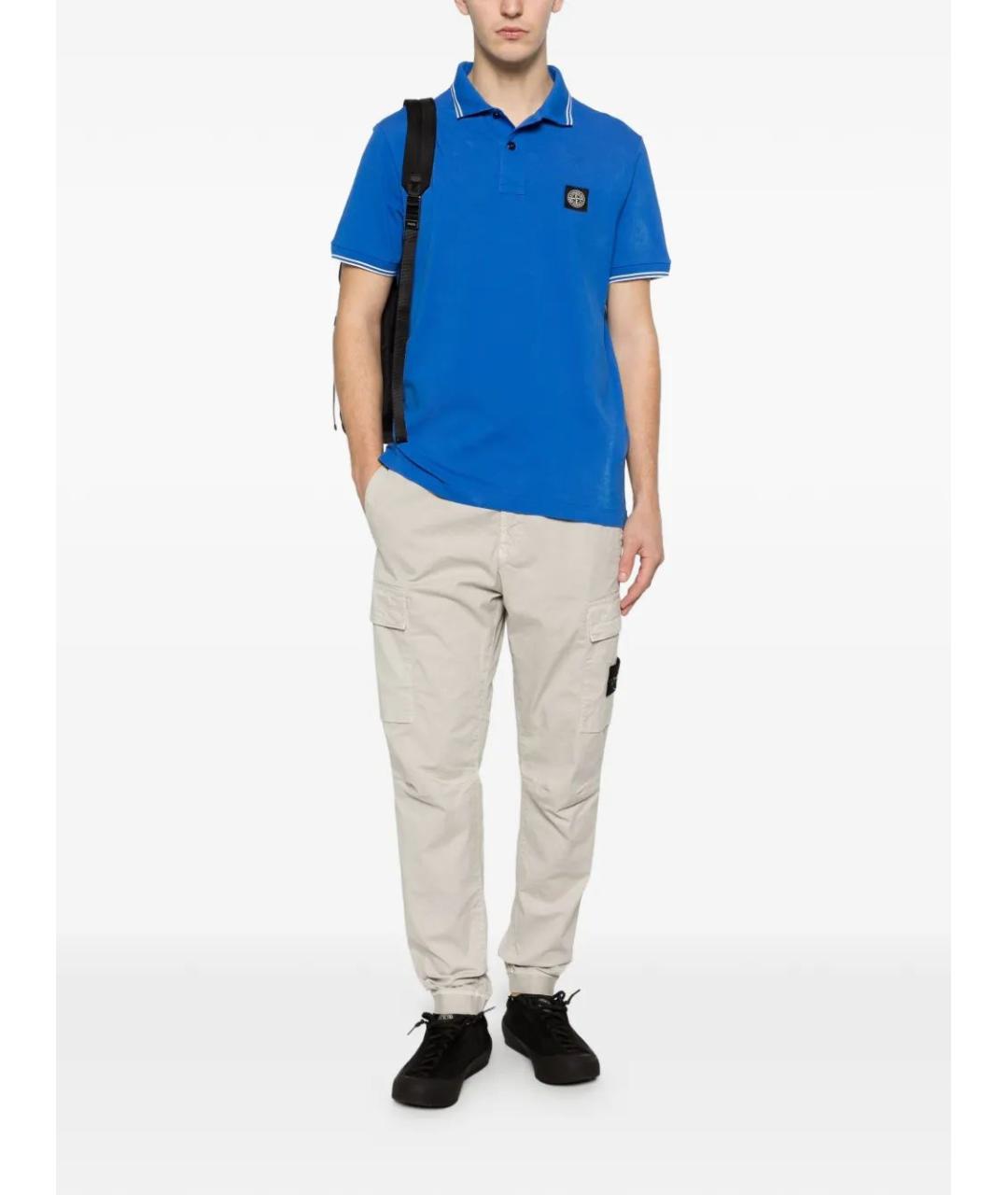 STONE ISLAND Серые хлопковые повседневные брюки, фото 2