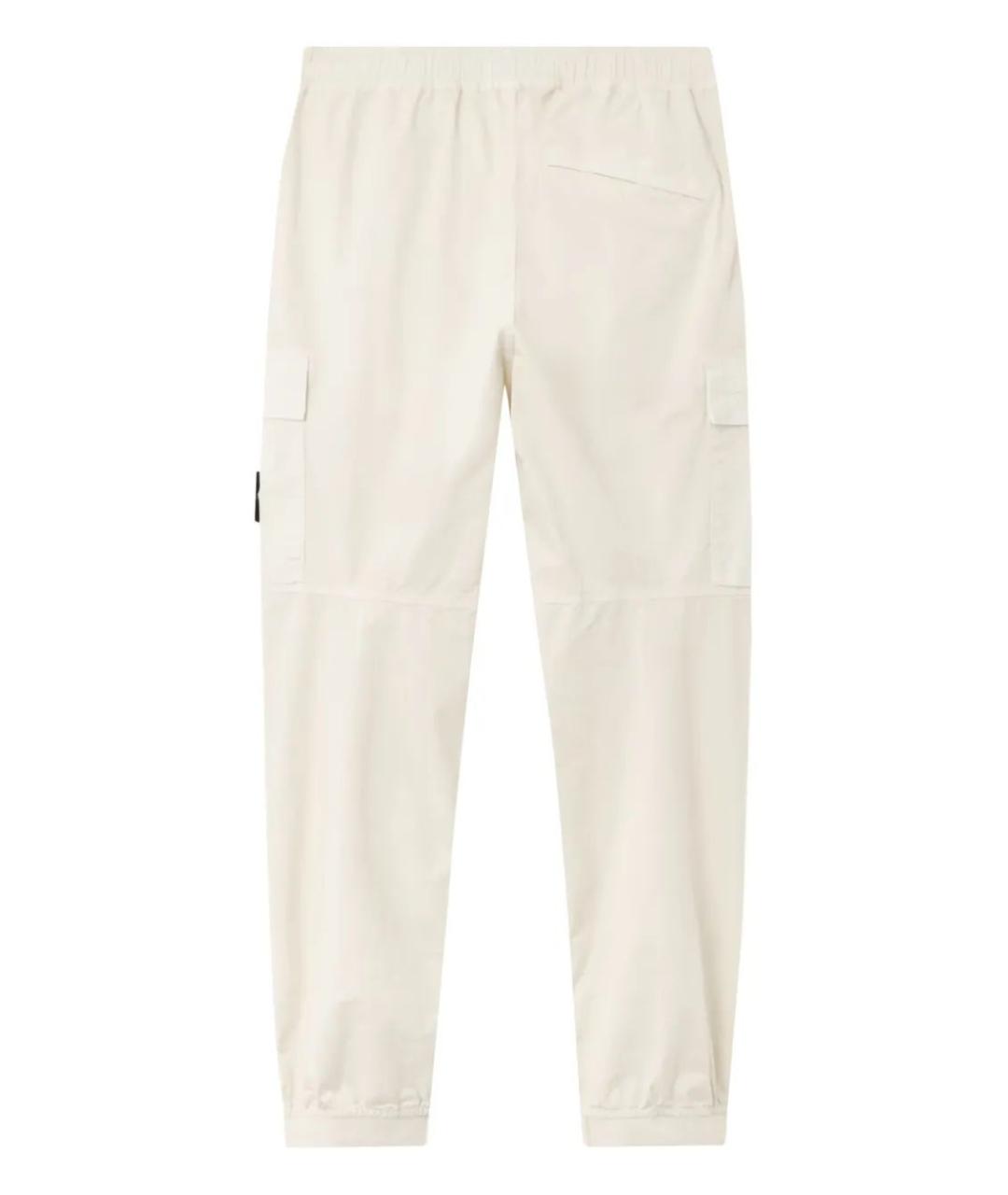 STONE ISLAND Белые хлопковые повседневные брюки, фото 2