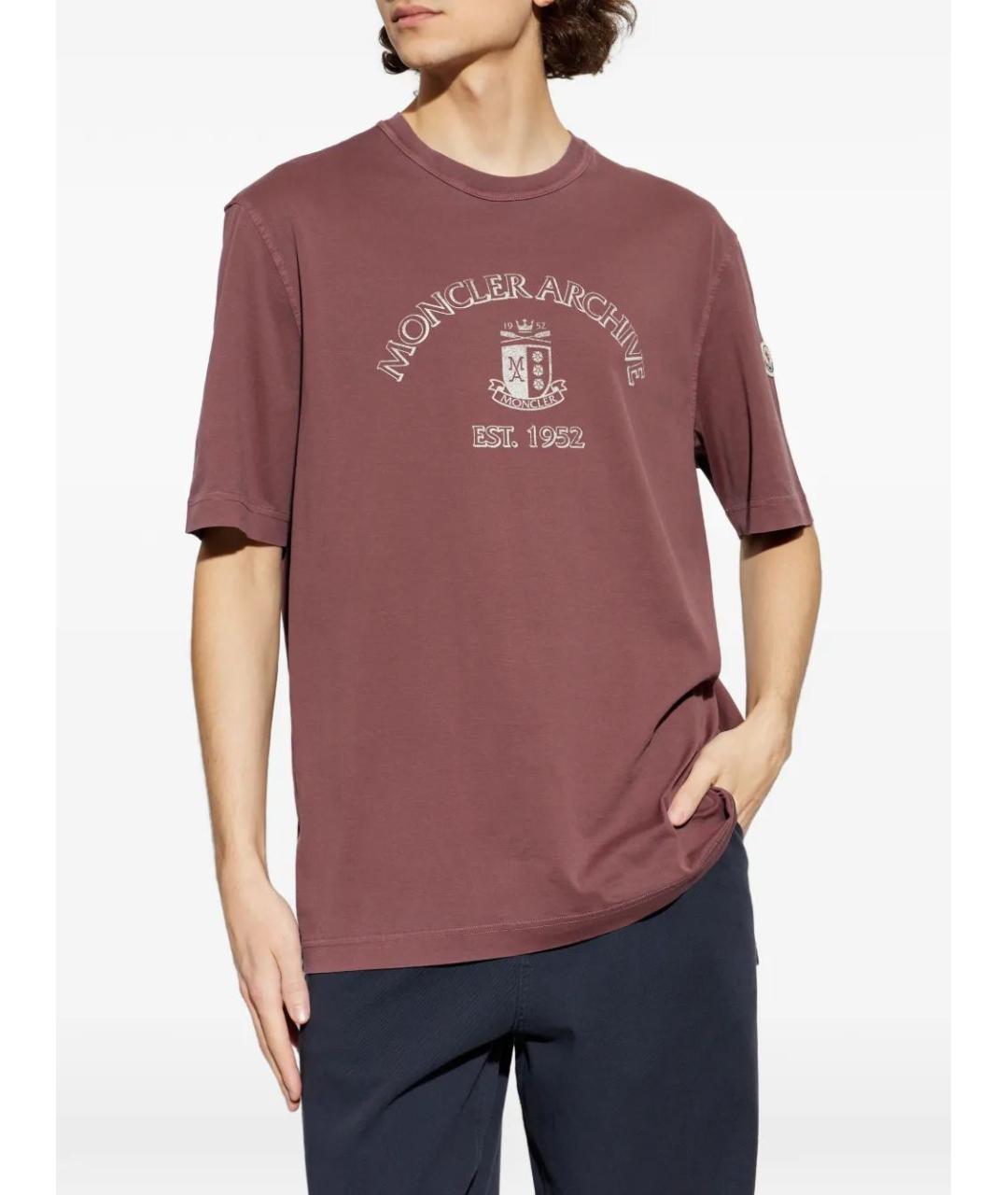 MONCLER Красная хлопковая футболка, фото 3