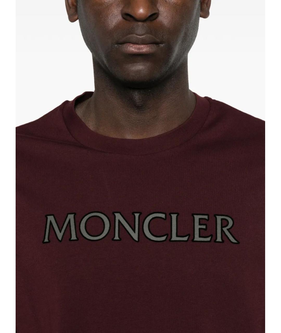 MONCLER Красная хлопковая футболка, фото 5