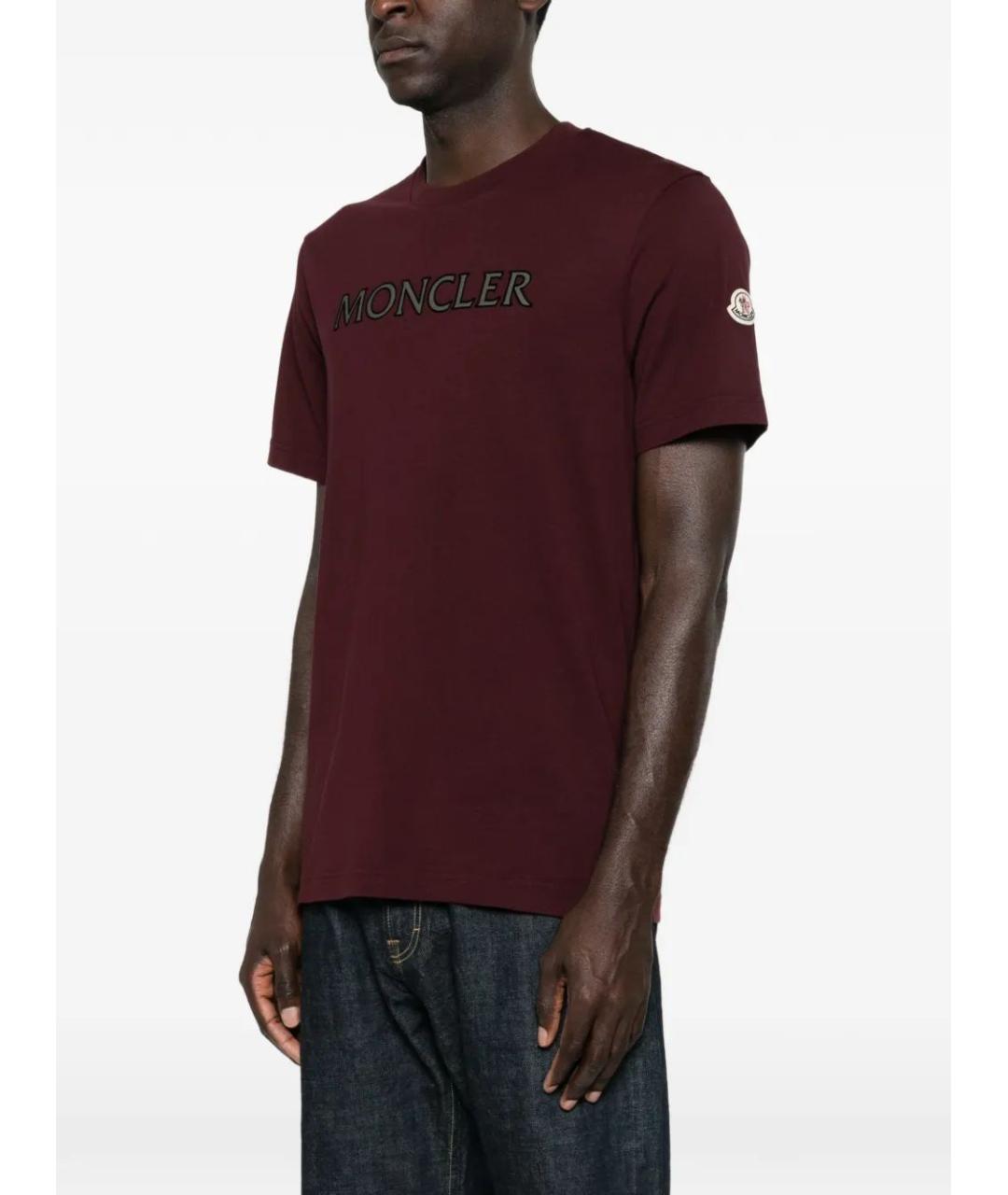 MONCLER Красная хлопковая футболка, фото 3