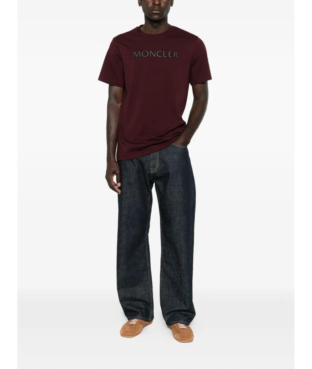 MONCLER Красная хлопковая футболка, фото 2