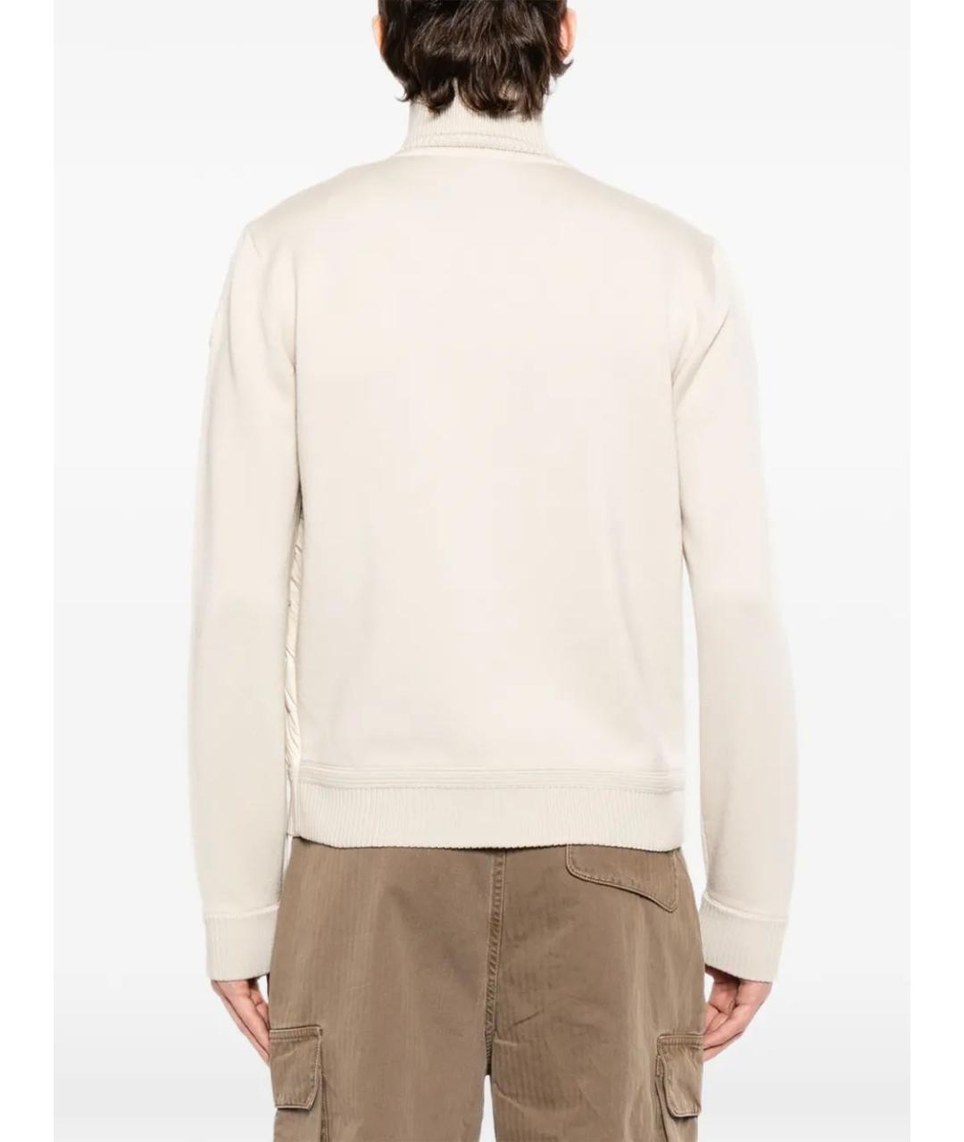 MONCLER Бежевый полиэстеровый кардиган, фото 4