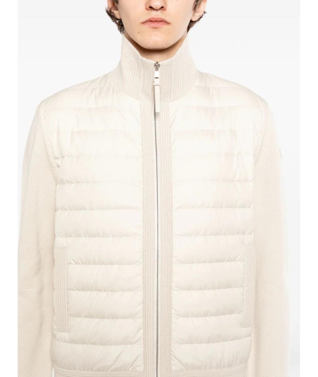 MONCLER Бежевый полиэстеровый кардиган, фото 5