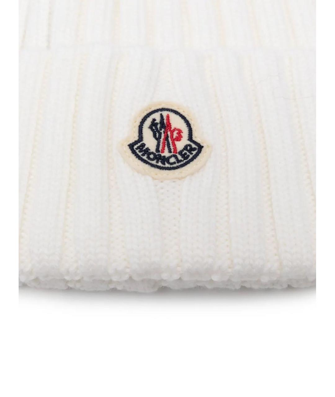 MONCLER Белая шерстяная шапка, фото 2