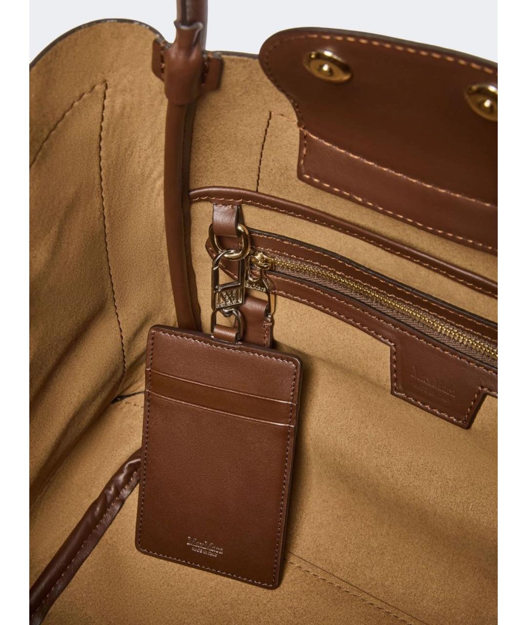 MAX MARA Коричневая замшевая сумка тоут, фото 5