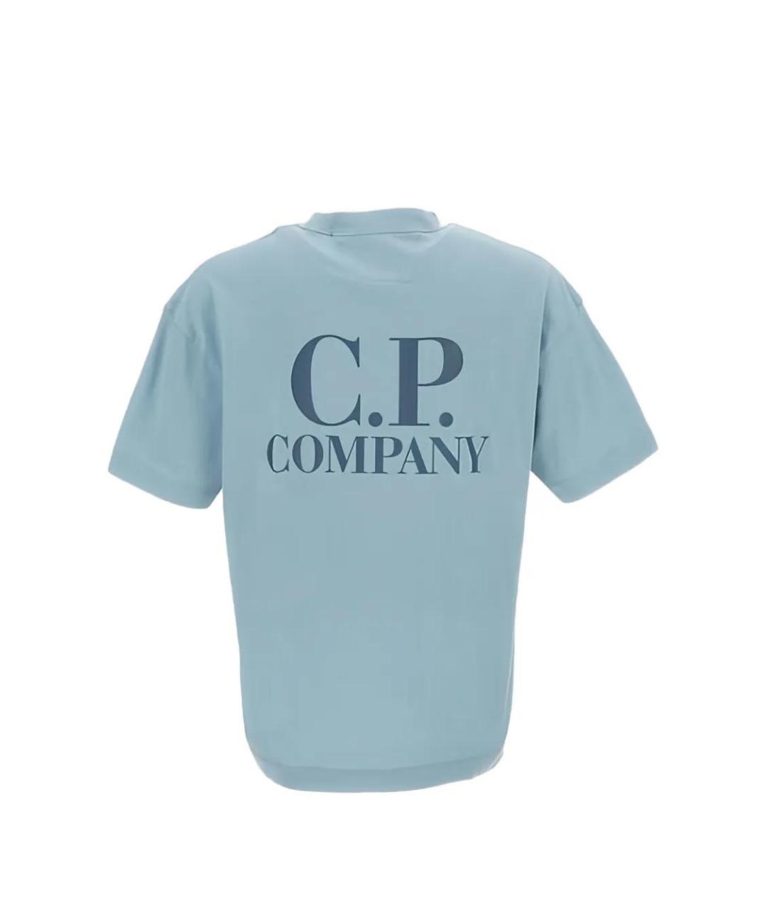 CP COMPANY Голубая хлопковая футболка, фото 2