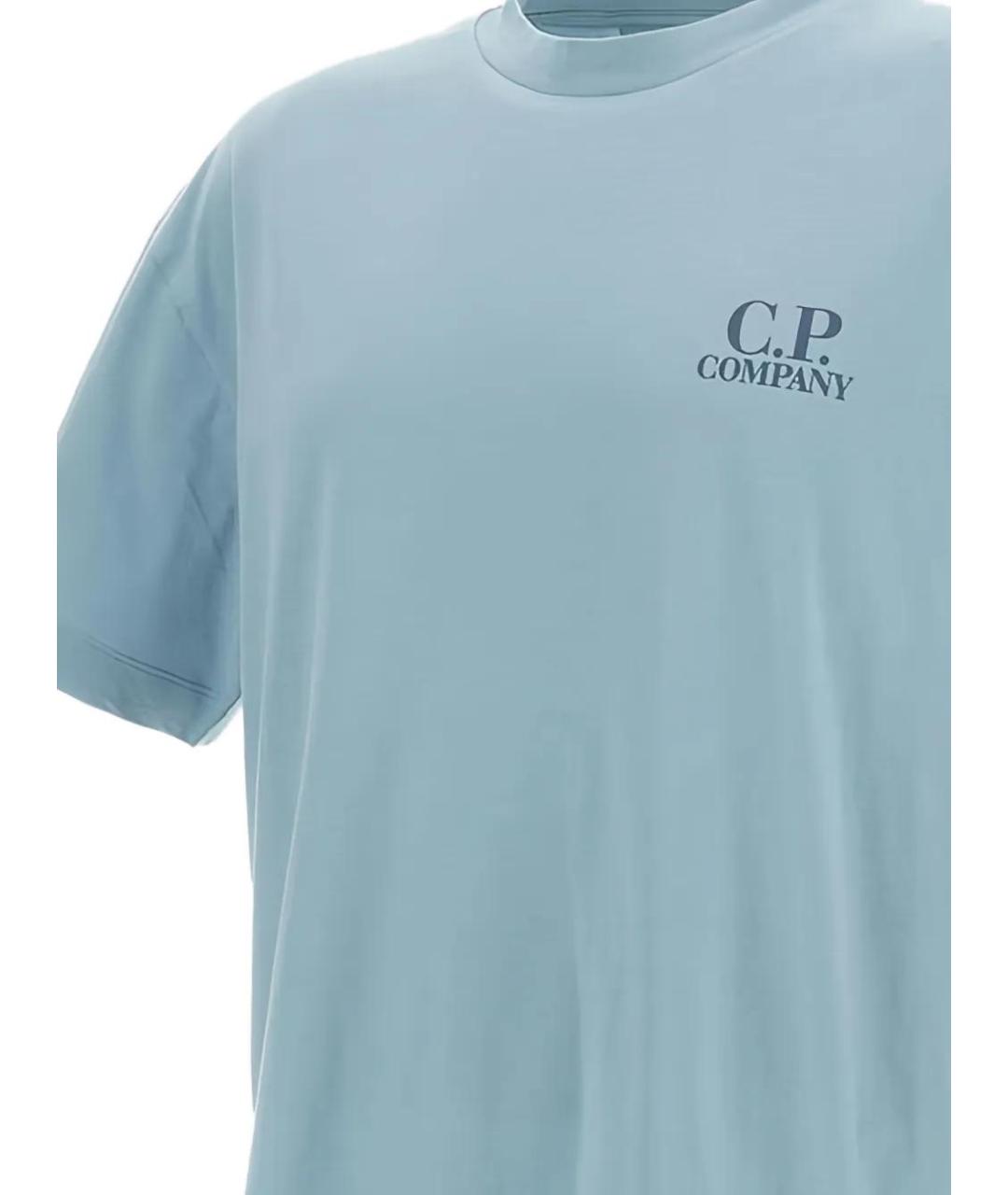 CP COMPANY Голубая хлопковая футболка, фото 3