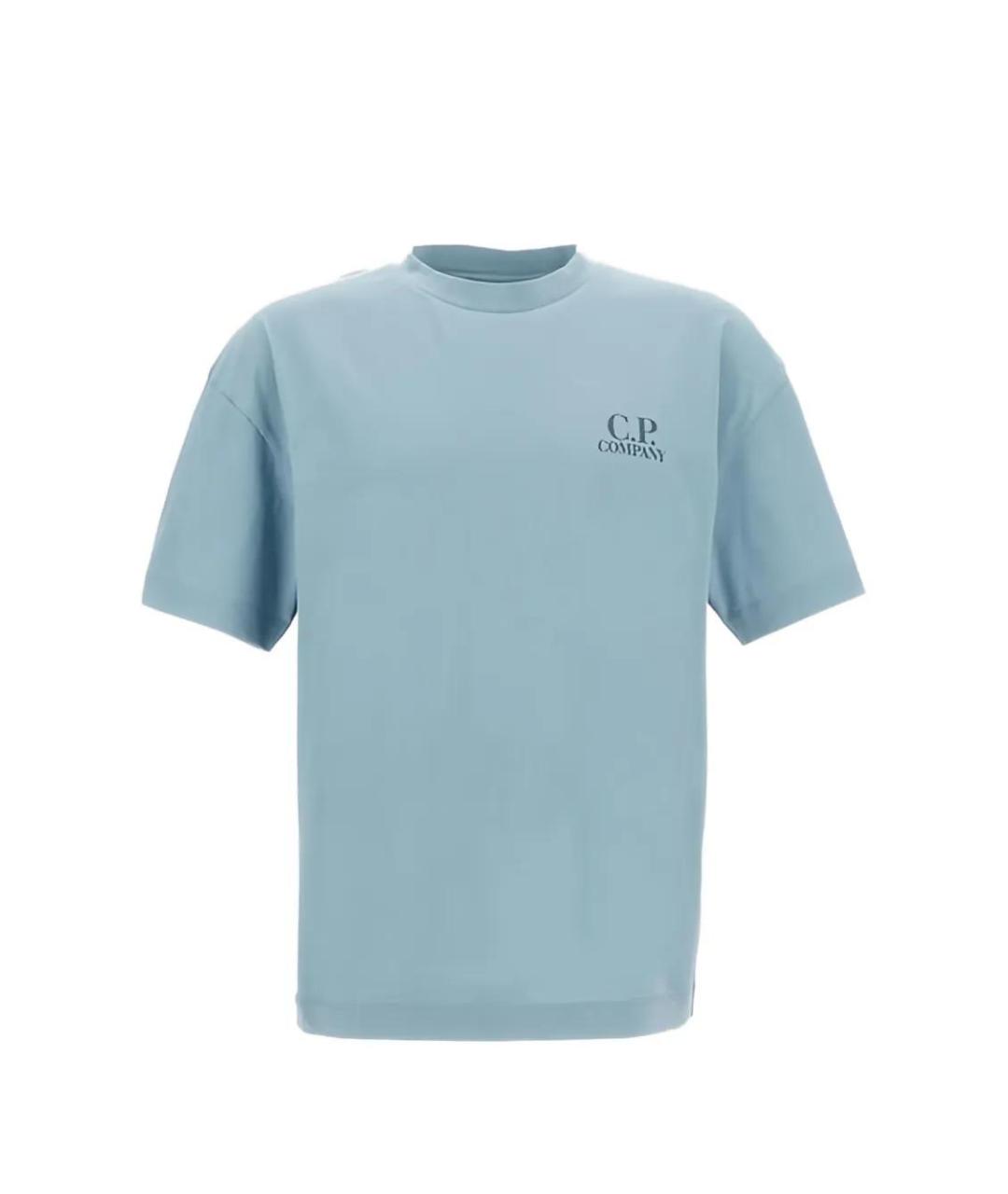 CP COMPANY Голубая хлопковая футболка, фото 1
