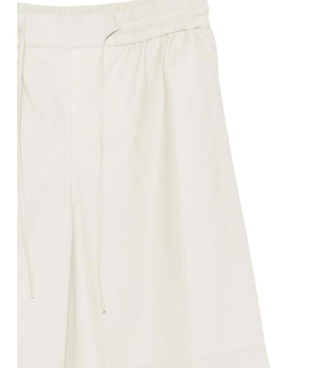 YVES SALOMON Белые кожаные брюки широкие, фото 3