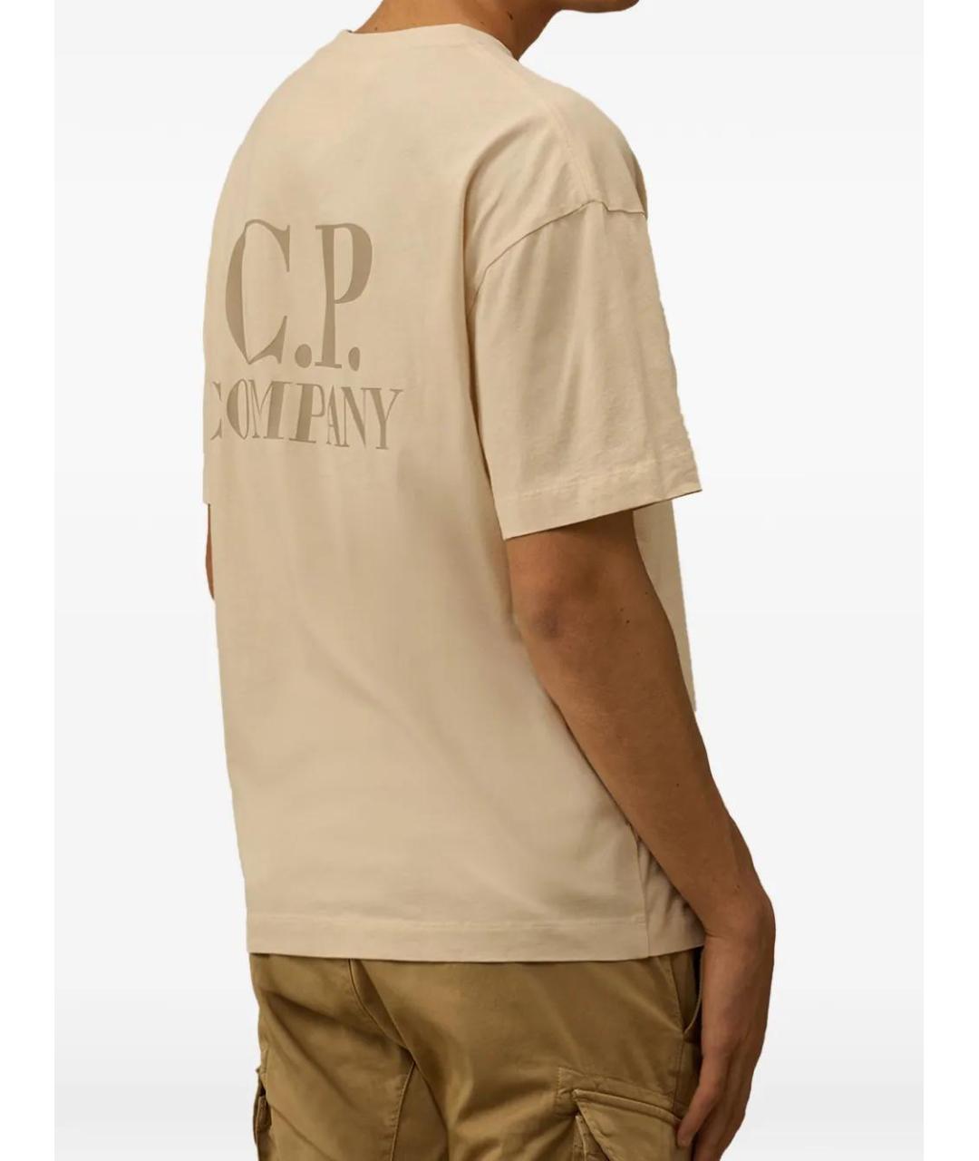 CP COMPANY Бежевая хлопковая футболка, фото 2