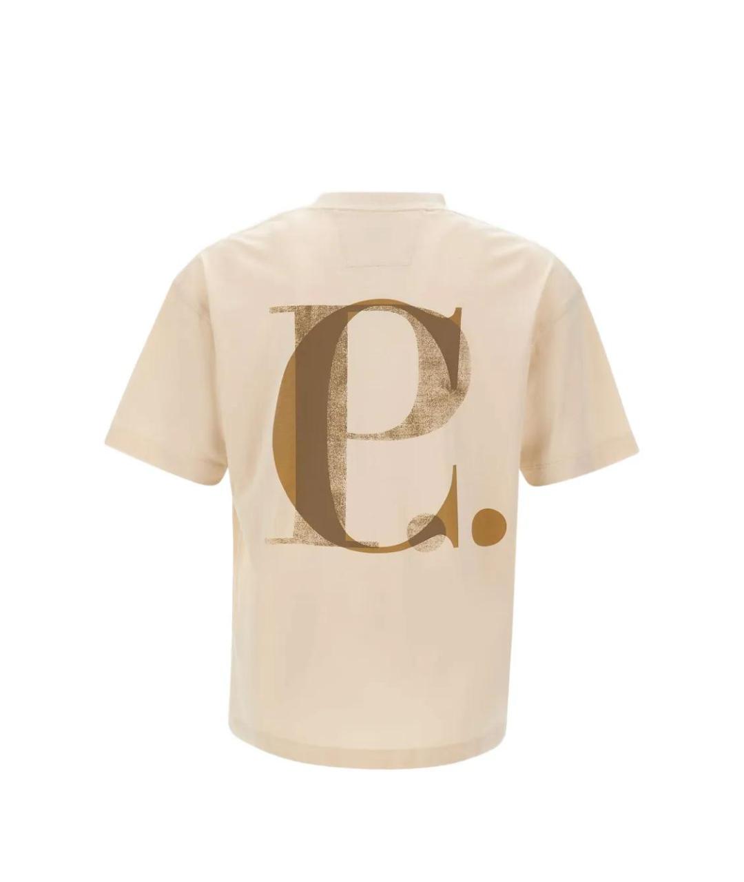 CP COMPANY Бежевая хлопковая футболка, фото 3