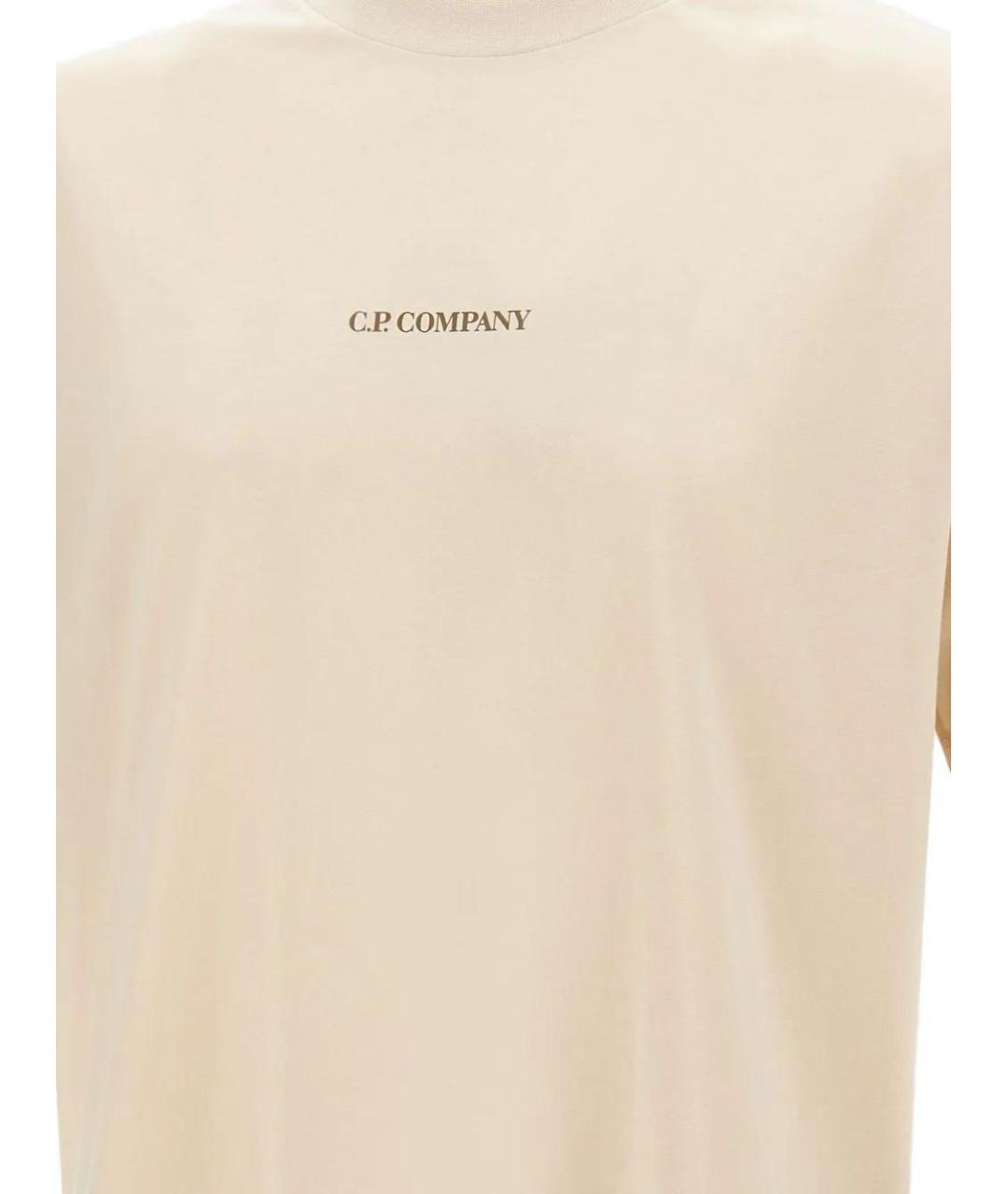 CP COMPANY Бежевая хлопковая футболка, фото 4