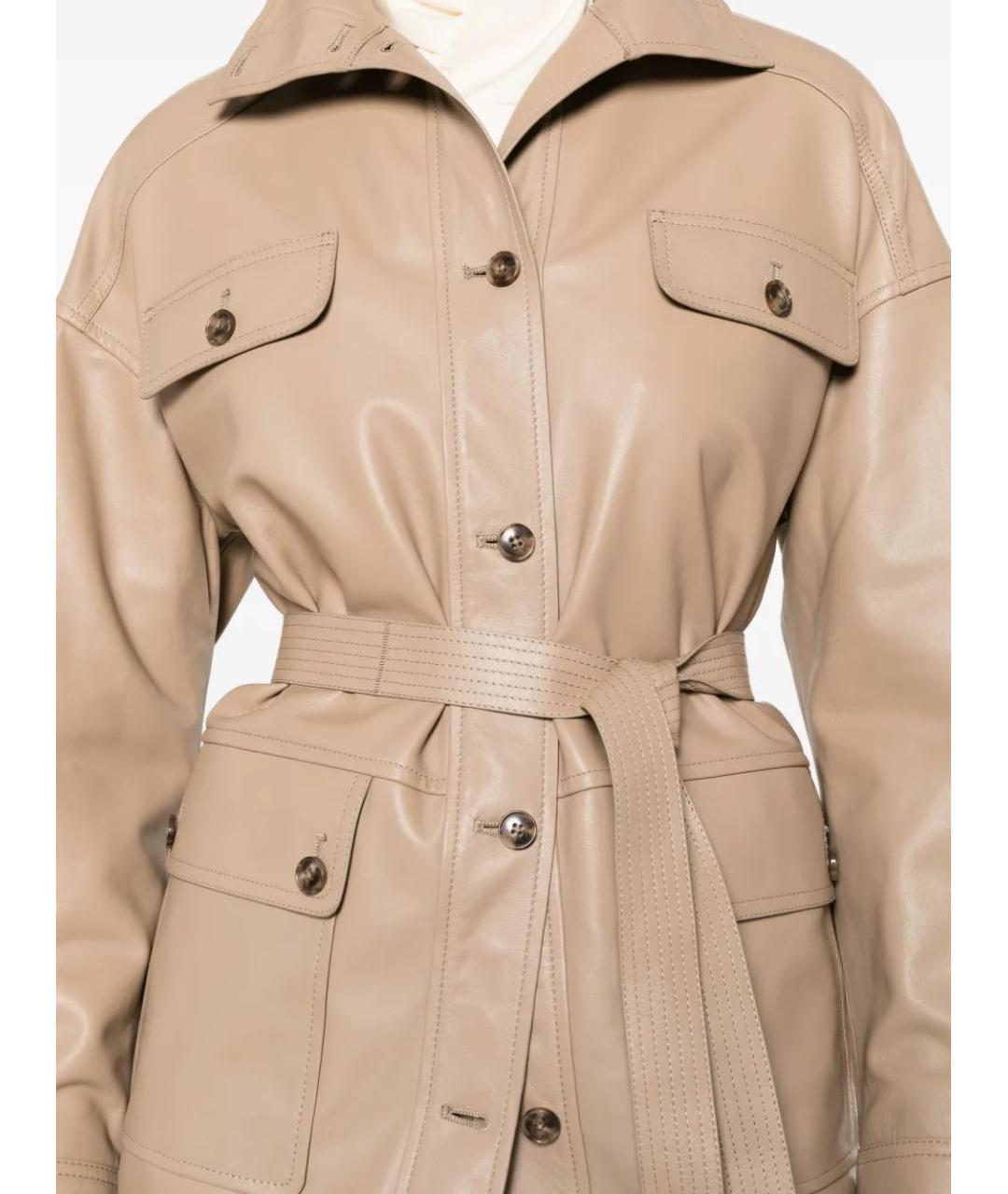 YVES SALOMON Бежевая кожаная куртка, фото 5