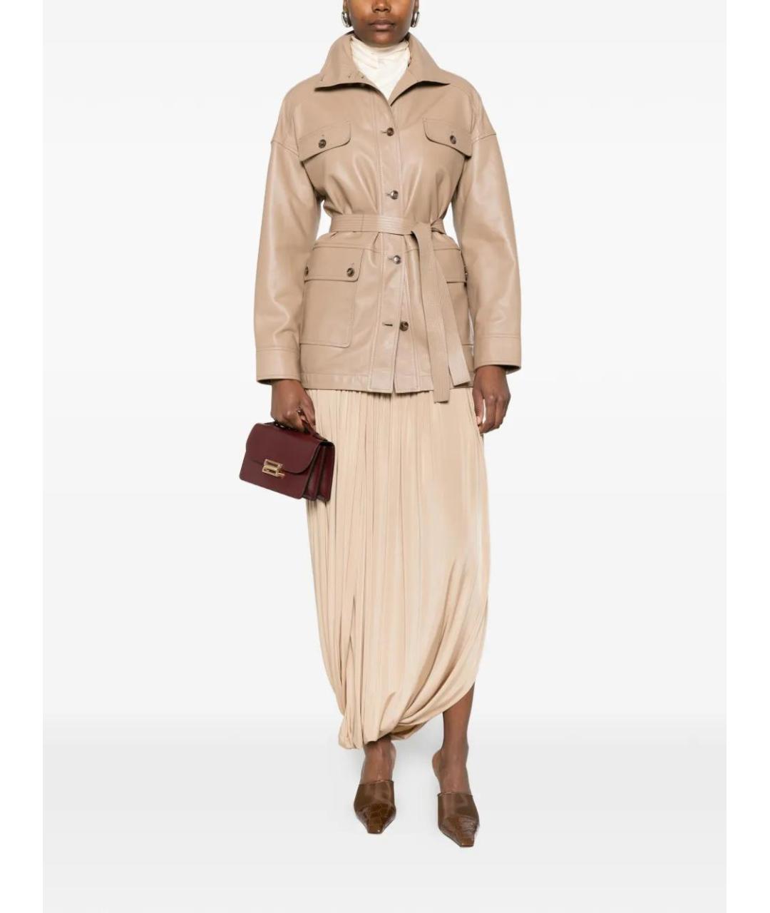 YVES SALOMON Бежевая кожаная куртка, фото 2