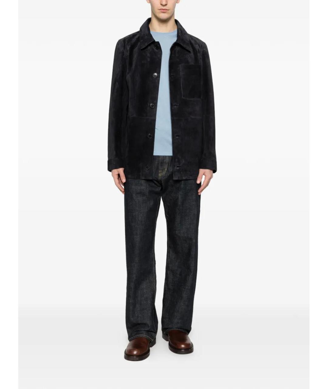 YVES SALOMON Темно-синяя замшевая куртка, фото 2