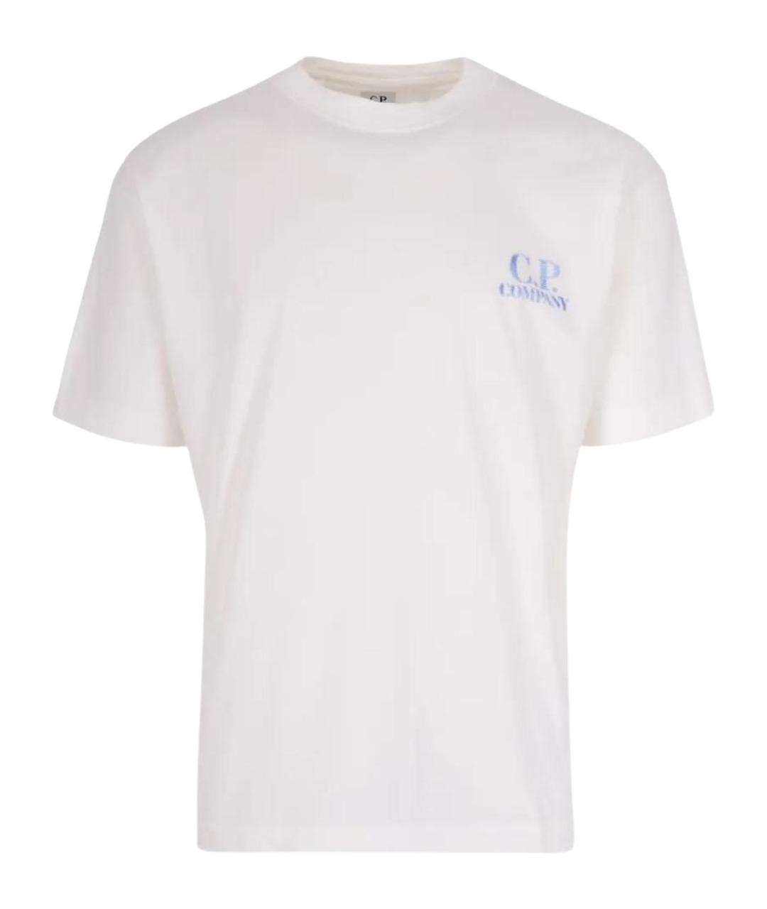CP COMPANY Белая хлопковая футболка, фото 1