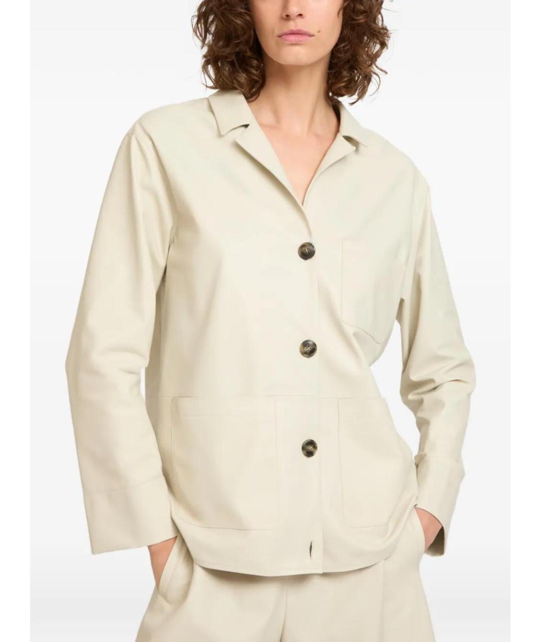 YVES SALOMON Бежевая кожаная куртка, фото 4