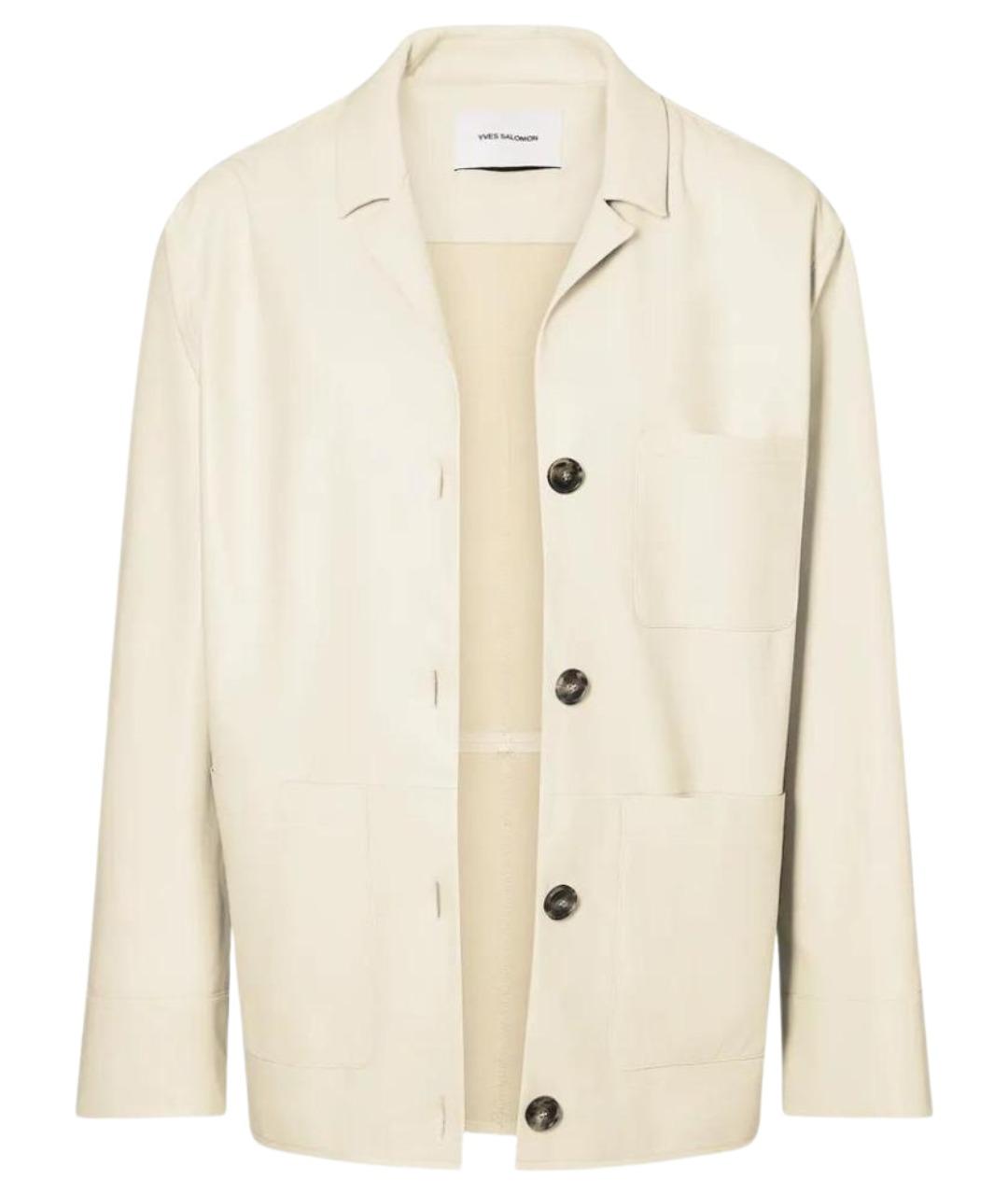 YVES SALOMON Бежевая кожаная куртка, фото 1